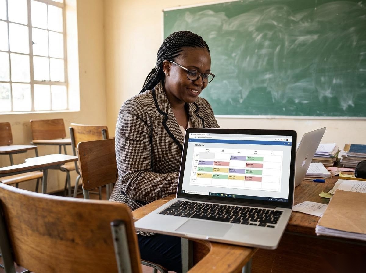 Photo réaliste d'un enseignant vérifiant ses cours et sa disponibilité
